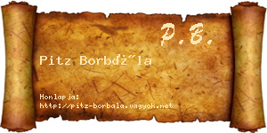 Pitz Borbála névjegykártya