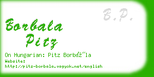 borbala pitz business card